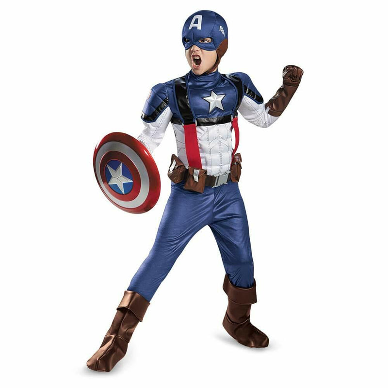 Retro Captain America Prestige Padded Muscle Costume