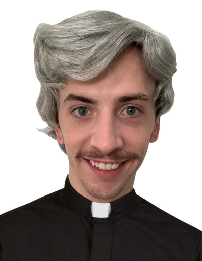 Hot Father wig grey priest wig