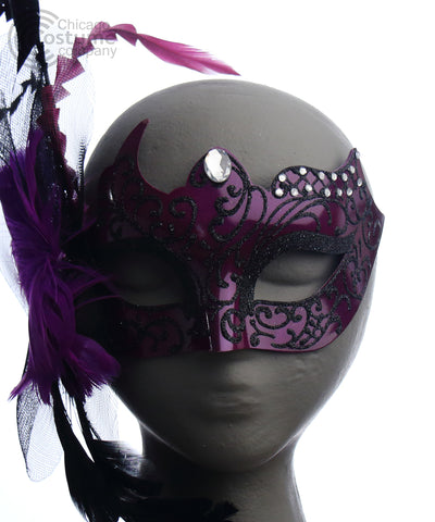 Leeana Mask with Flowers and Feather