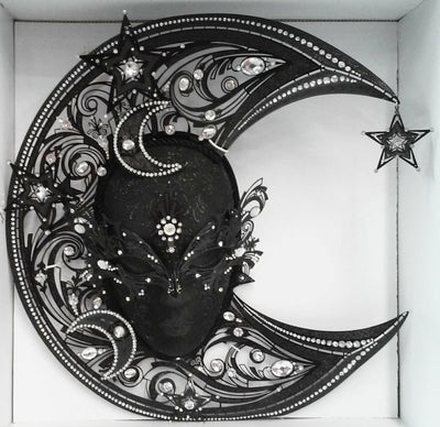 Vachel Moon Decorative Wall Mask - Black