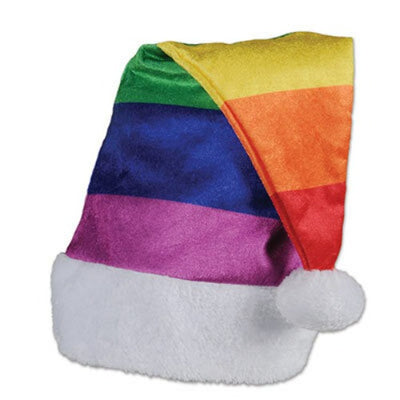 rainbow santa hat