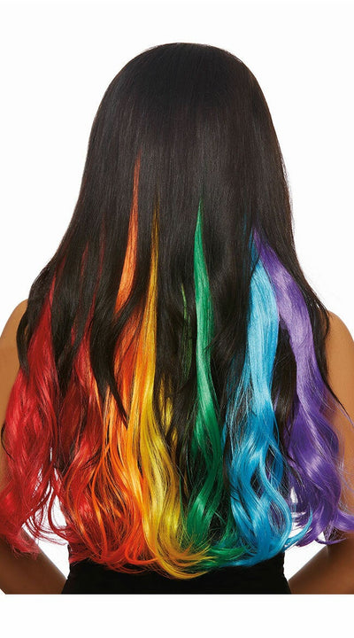3 Piece Set 24" Hair Extensions Primary Rainbow