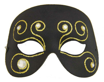 Masquerade Glitz Mask -Black