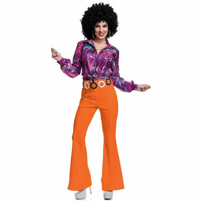 70's Women Disco Pants - Orange