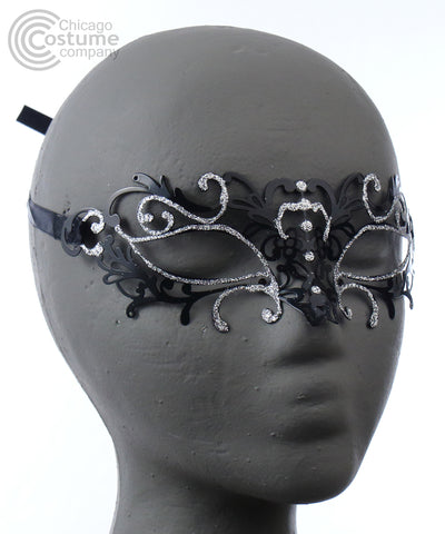Bali Metal Eye Mask-Silver Black