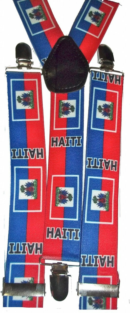 International Flag Suspenders Haiti