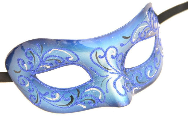 glitter masquerade eyemask blue