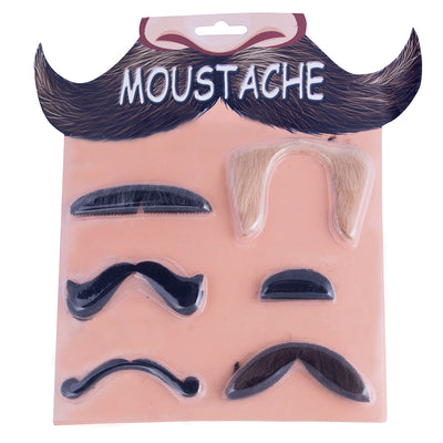 Self-adhesive, surfer mustaches in various colors 