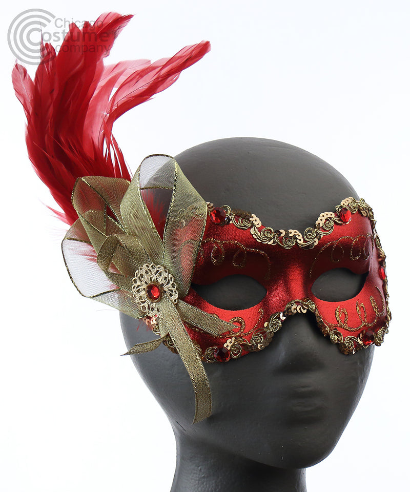 Diva Eye Mask- RED/GOLD