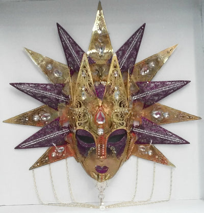 Aldolphia Decorative Wall Mask - Purple-Gold