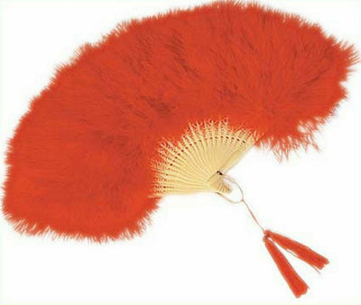Red Marabou Feather Fan
