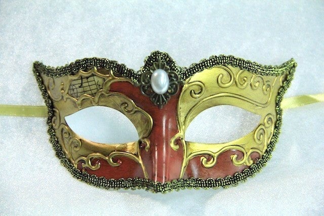 Lucie Eye Mask Red Gold