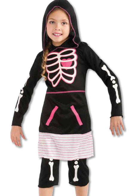 Pink Hooded Skeleton Girl