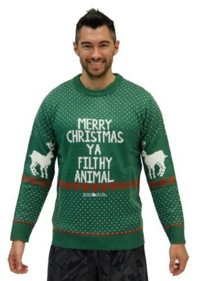"Merry Christmas Ya Filthy Animal" Green Ugly Christmas Sweater