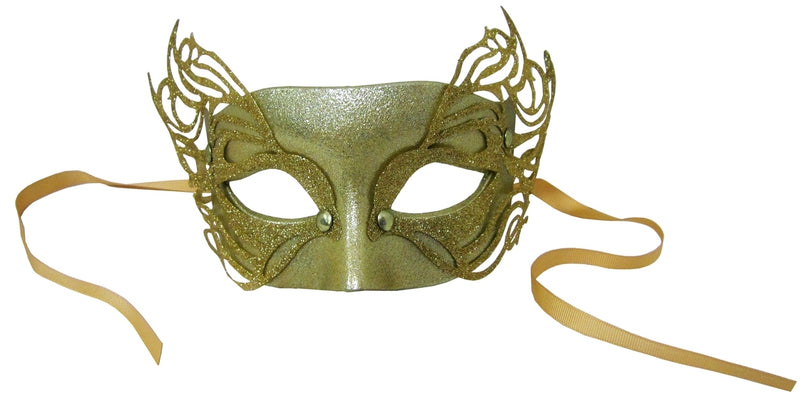 Glitter Filigree Mask- Gold