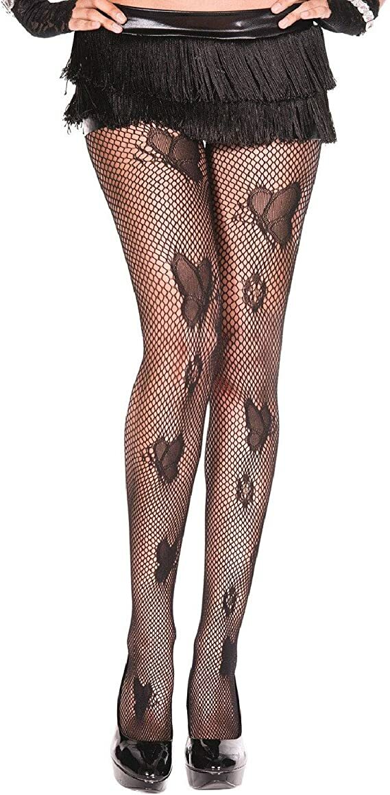 Butterfly and Flower Fishnet Pantyhose