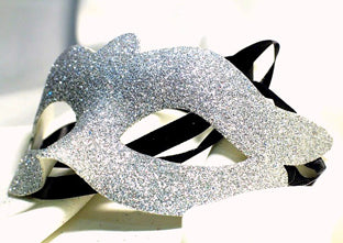 Fuzio Glittered Eye Mask-Silver