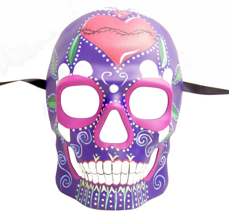 Dia De Los Muertos Full Face Mask - Purple