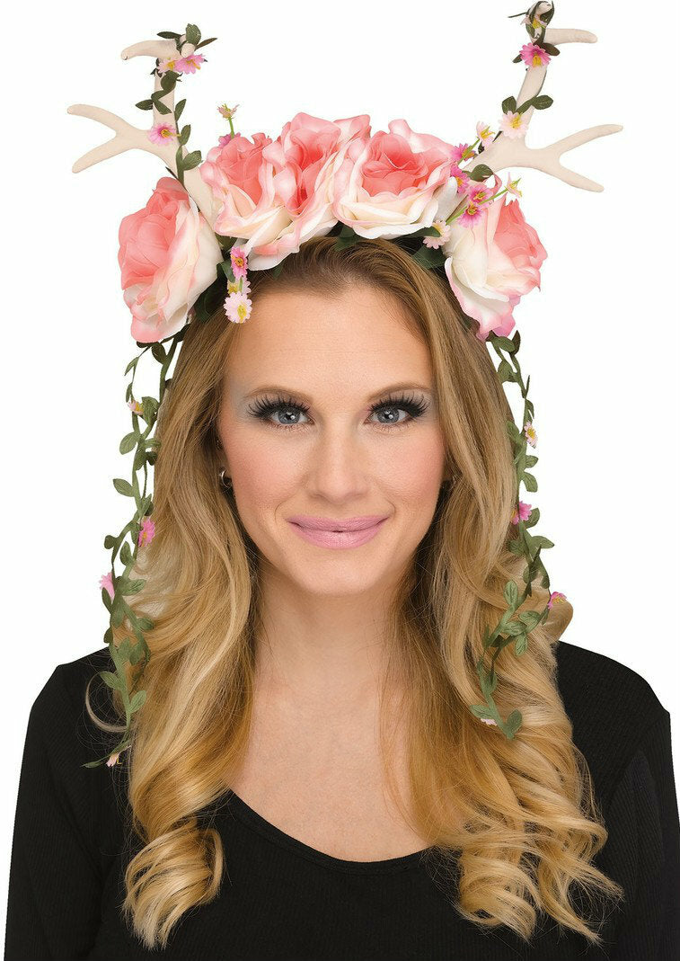 faun headpiece flower crown with antlers