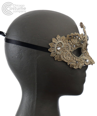 gold lace jewel silver masquerade mask