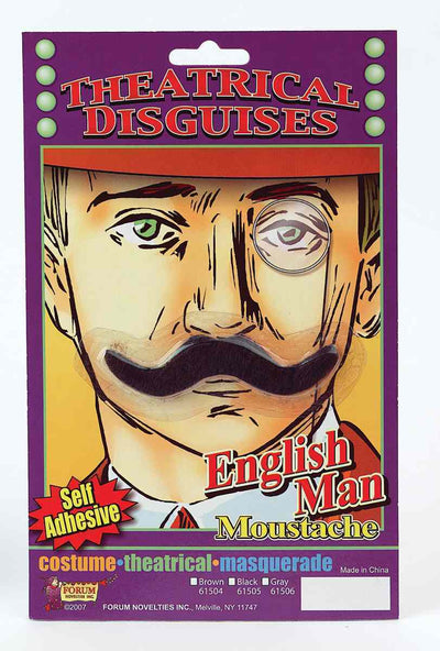 Theatrical Disguises English Man Moustache - Black