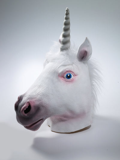 Unicorn Full Head Latex Mask with Fur
