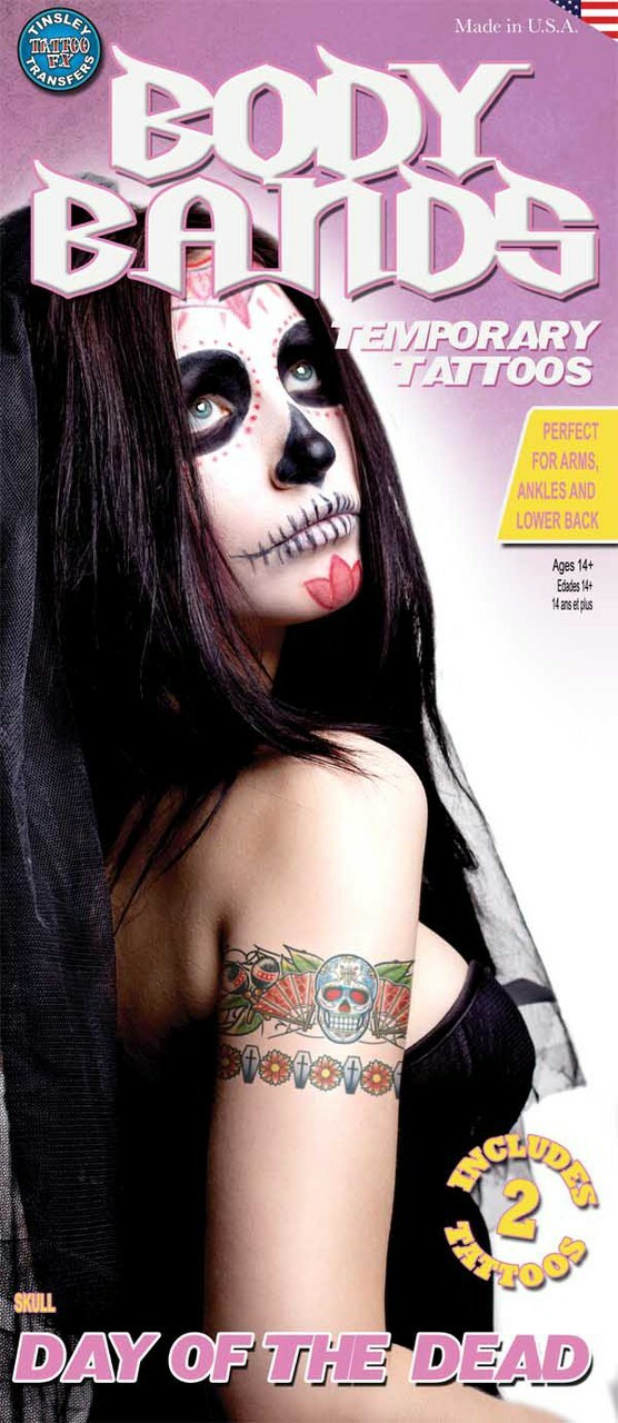 Body Bands Temporary Tattoo - Skull Day of the Dead