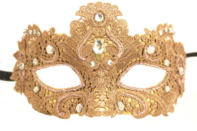 bronze lace jewel gold masquerade mask
