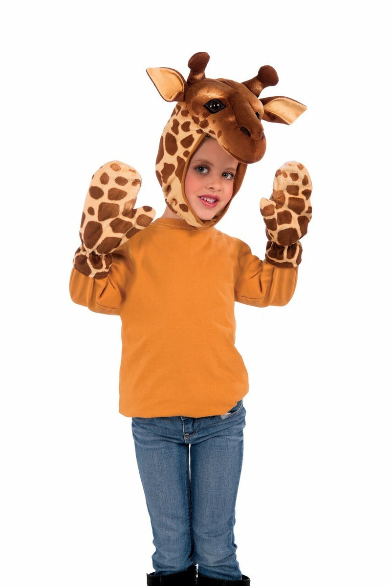 Child Giraffe Hood & Mitt Set