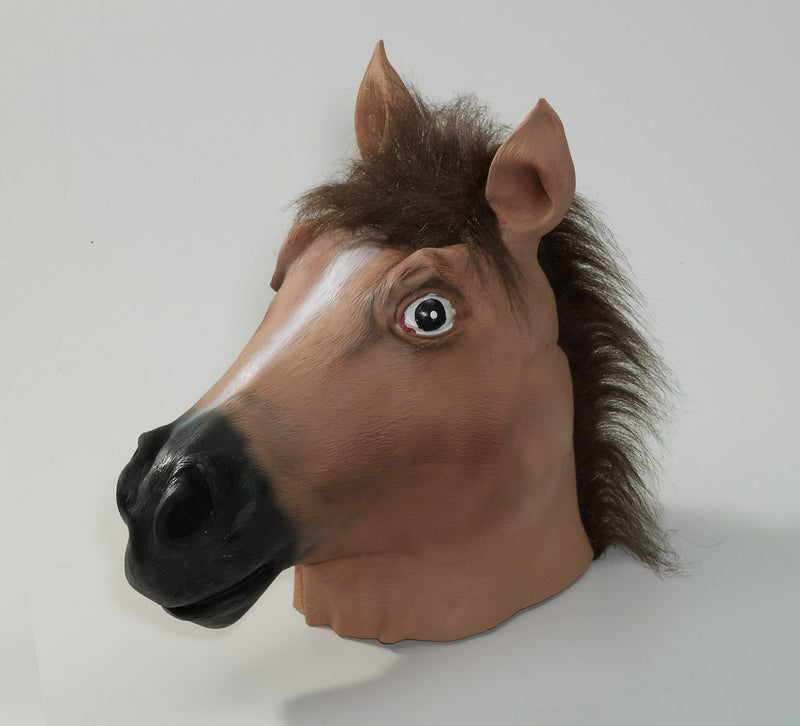 brown latex horse mask