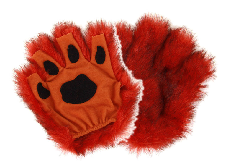 Orange Fingerless Paw Gloves