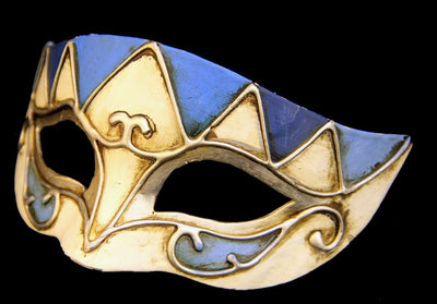 blue silver white masquerade eye mask