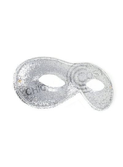 Glitter Domino Mask - Silver