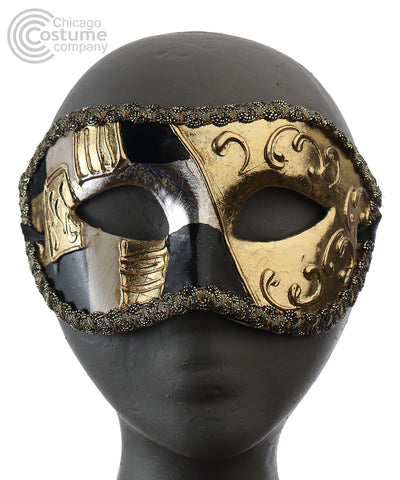 Abstracto Eye Mask Black Gold Trim