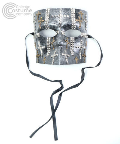 Silver stud masquerade mask