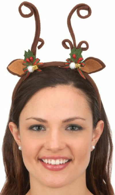 Reindeer Antlers Headband w Holly