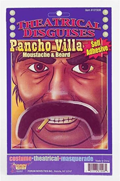 Black self adhesive Pancho Villa Moustache
