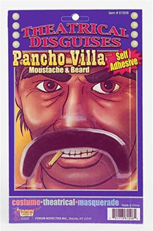 Black self adhesive Pancho Villa Moustache