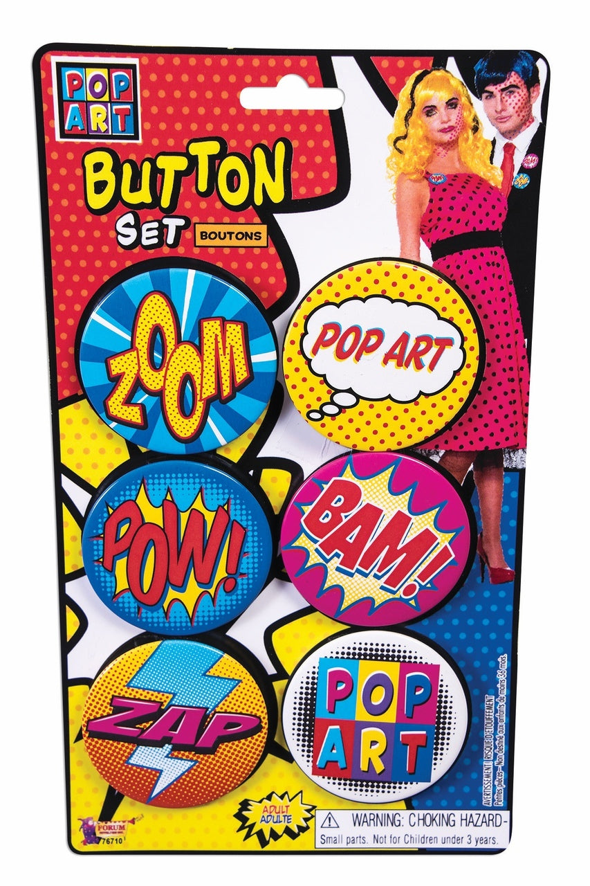 Pop Art Button Set | Chicago Costume Company