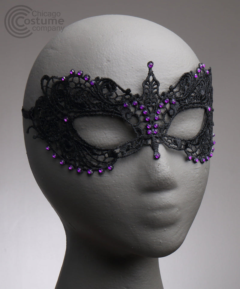 Kerisa Fabric Eye Mask-Black/Purple