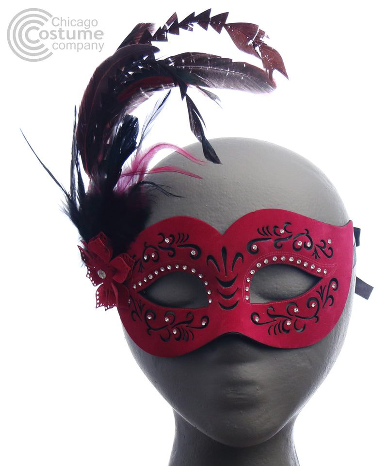 Veronica Leather Mask-Fuchsia 