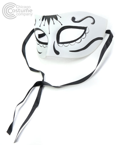 white black design masquerade mask