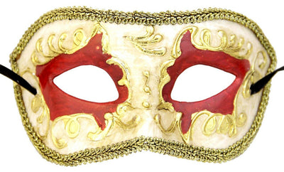 Red gold ivory classical masquerade mask