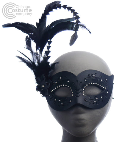 Veronica Leather Mask-Black