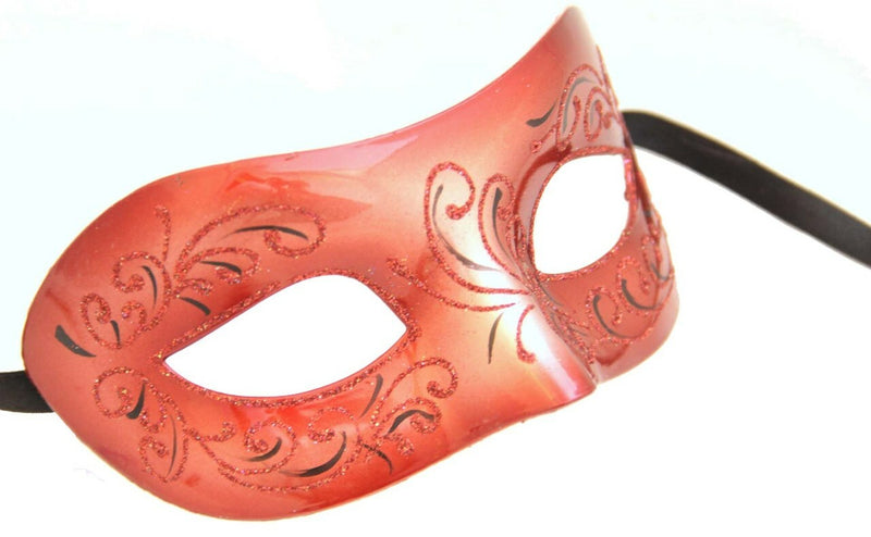 glitter masquerade eyemask red
