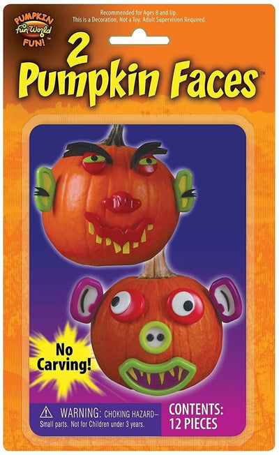 2 Pumpkin Faces Pumpkin Decorating Kit