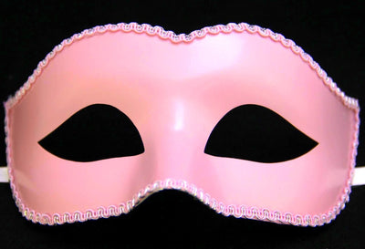 Pink Eye Mask with Braided Trim