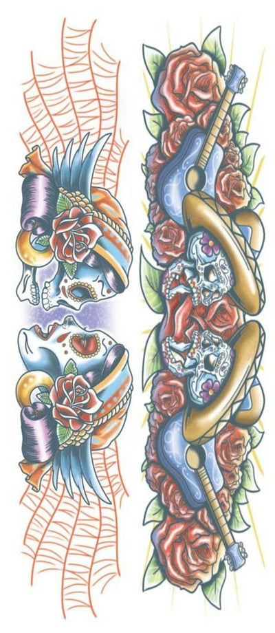 Body Bands Temporary Tattoo - Gypsy Skull Day of the Dead
