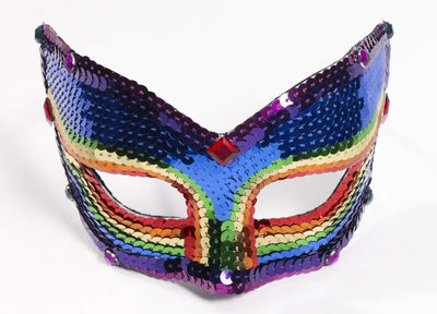 Rainbow Sequin Eyeglass Mask
