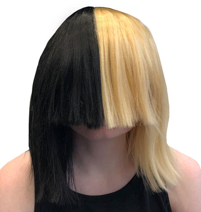 Sia wig, blonde and black hair colors